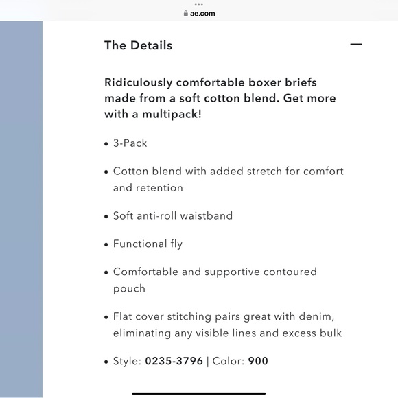 American Eagle 6” boxer briefs 3 pack XL NWT - Picture 3 of 5